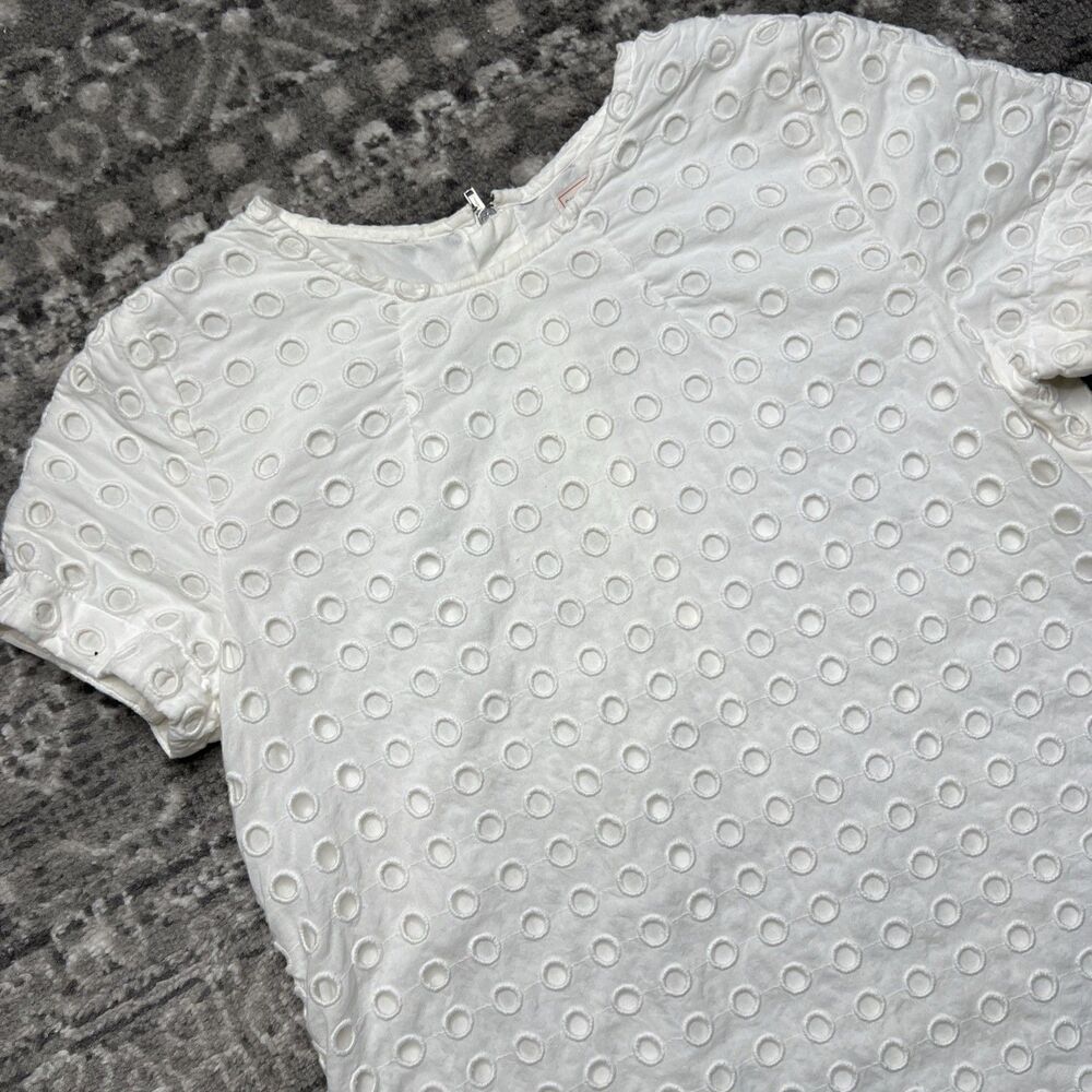 GAP White Circle Eyelet Shift Dress Small Summer Bridal Graduation Beach Photos - Picture 2 of 9